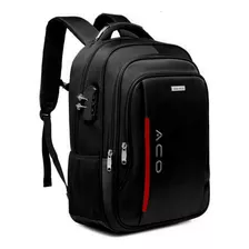 Mochila Antifurto Cadeado Senha Notebook Cabo Usb Cabo Fone 