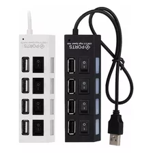 10 Hub Usb 4 Portas Com Botão Para Ligar E Desligar Cada 