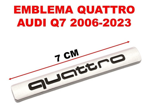 Par De Emblemas Audi Quattro Audi Q7 2006-2023 Crom/negro Foto 6