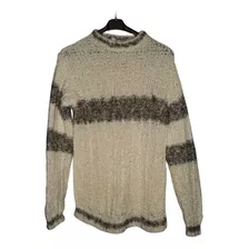 Sweaters Color Natural Tejido A Mano, Talle M