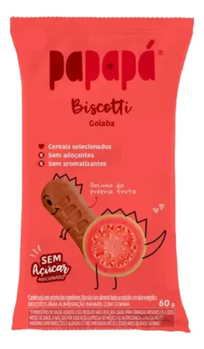 Biscoito Com Goiaba Sem Açúcar Biscotti 60g - Papapá Goiaba