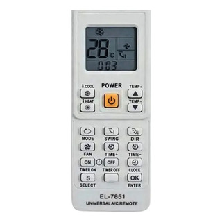 Controle Remoto Para Ar Condicionado Split Universal El-7851 Cor Branco