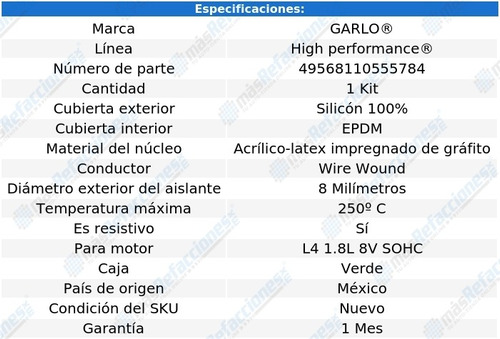 Kit Cables Bujias Scirocco 1.8l 8v 84 Garlo High Performance Foto 2