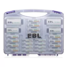 Pilas Recargables La Caja De Baterías Ebl Purple Super Power