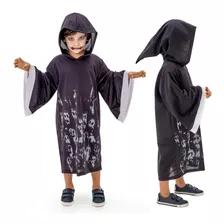 Fantasia Infantil Túnica Fantasma Com Capuz Halloween Terror