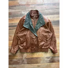 Chaqueta De Cuero Vintage Con Aislante Termico