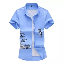 Camisa Masculina Plus Size De Manga Curta, Camisa Casual