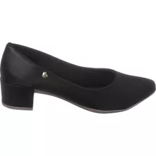 Sapato Scarpin Feminino Salto Bloco Baixo Grosso Bico Fino