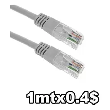 Metro Cable Internet Utp Red Gris Cat 5e 70% Cobre 