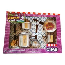 Juego De Cocina Mini Batería De Cacerolas Dramatización 6 Pz