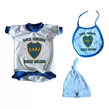 Ajuar Bebe X3 Prendas Boca Juniors Varios Modelos