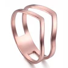 Anel Feminino Menina Delicado Coração Aço Banhado Ouro Rose