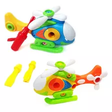Brinquedo Para Bebê Helicóptero Didático De Montar - Kit C/2