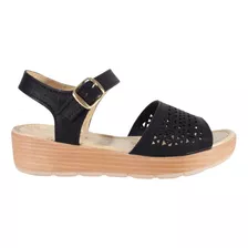 Huarache Dama Mujer Dama Plataforma Negro Playa Grecas