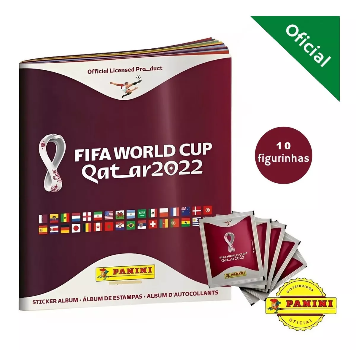 Kit Álbum Da Copa 2022 Qatar +10 Figurinha Qatar Envio Hoje