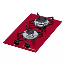 Estufa De Gas Con 2 Quemadores, Mesa De Vidrio Rojo Glp De Bivolt