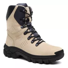 Bota Masculina coturno Adventure Couro Legitimo Cano Médio 