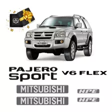 Adesivos Pajero Sport V6 Flex Hpe Mitsubishi Preto Resinados