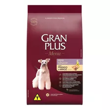 Alimento Gran Plus Menu Para Cão Senior De Raça Mini E Pequena Sabor Frango E Arroz Em Sacola De 10.1kg