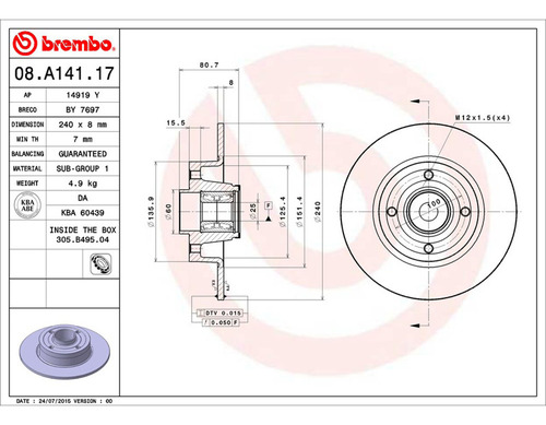 Par Discos Brembo Renault Clio Team Renault Sp 2005-2006 Tra Foto 2