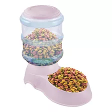 Dispensador Automatico De Alimento Para Mascotas Perro Gato Color Rosa Oval