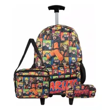 Kit Mochila Rodinha Infantil Naruto