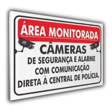 Placa Monitoramento 24 Horas Por Câmeras De Segurança 30x20