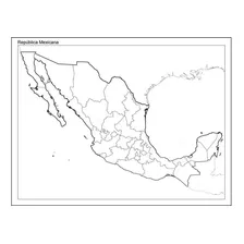 Mapa Republica Mexicana División Politica Sin Nombres