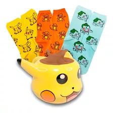 Set Pokémon Taza + 3 Pares Medias