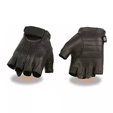 Guantes Sin Dedos Perforados De Cuero Para Hombres Con Palma