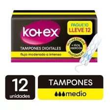 Tampones Kotex Digital Flujo Moderado X 12und