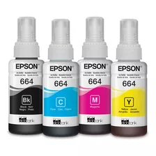 Kit Tinta Original Epson 664 L210 L220 L355 L395 L555 L1300