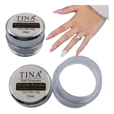 Polimero Polvo Acrílico Cristal Tina 30gr Nails Esculpidas 