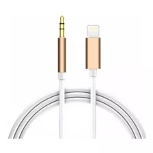 Cable Audio Auxiliar P/ iPhone Miniplug Macho 3.5mm Stereo Color Blanco