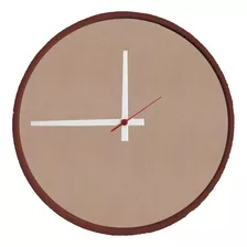 Relógio Round Corten Mostrador Camurça Ponteiro Branco 50 Cm