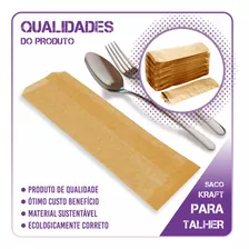 Embalagem De Papel Saco Talher Pardo Liso - 2000 Unidades