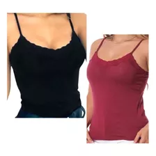 Kit 2 Unidades Regata Blusa Feminina Alcinha Com Bojo Oferta