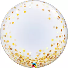 Globo Burbuja Confetti Dorado X 1 Qualatex -hcf 