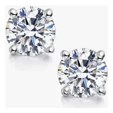 Aros Diamante Cubic Zircon Alto Brillo 9 Mm Plata + 4 Trabas