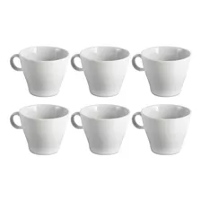 Taza Te Linea Cónico Tsuji Porcelana Con Sello 210 Ml X6 Uni Color Blanco 1600