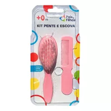 Kit Pente E Escova Rosa Para Bebe 790084 Pais E Filhos