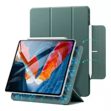 Capa Case Magnética P/ iPad Air 4 E 5 Protege Apple Pencil Cor Verde-escuro