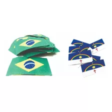 Kit 100 Bandeiras Brasil + 100 Pernambuco 2,5cmx4,5cm 