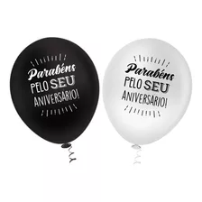 20 Balão (bexiga) Parabéns Pelo Seu Aniversario N09 Festas