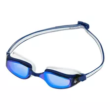 Óculos De Natação Aqua Sphere Fastlane Titanium Profissional Cor Azul Com Branco / Lente Titanium Azul Espelhada
