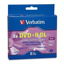 Verbatim Dvd + R De Doble Capa De 8,5 Gb 8x Azo Con Marca De