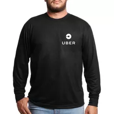 Camiseta Uber Motorista Camisa Trabalho Manga Longa Uniforme