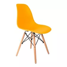 Cadeira De Jantar Empório Tiffany Eames Dsw Madera, Estrutura De Cor Amarelo, 1 Unidade