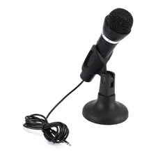 Microfono Computadora Pc Con Base Apoyo Pedestal Jack 3.5 