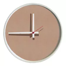 Relógio Round Branco Mostrador Camurça 30cm